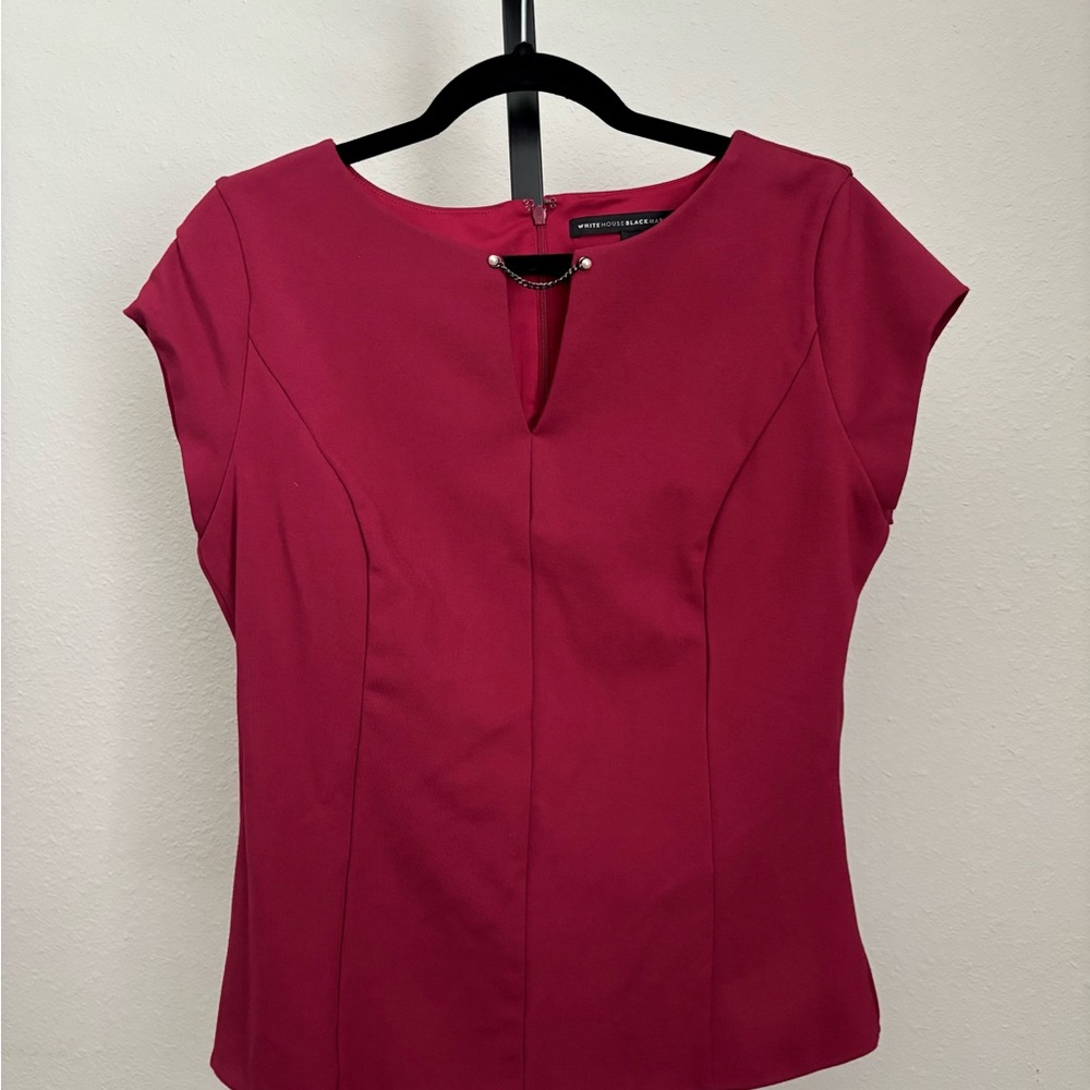 White House Black Market Women's Cap Sleeve Ponte Top